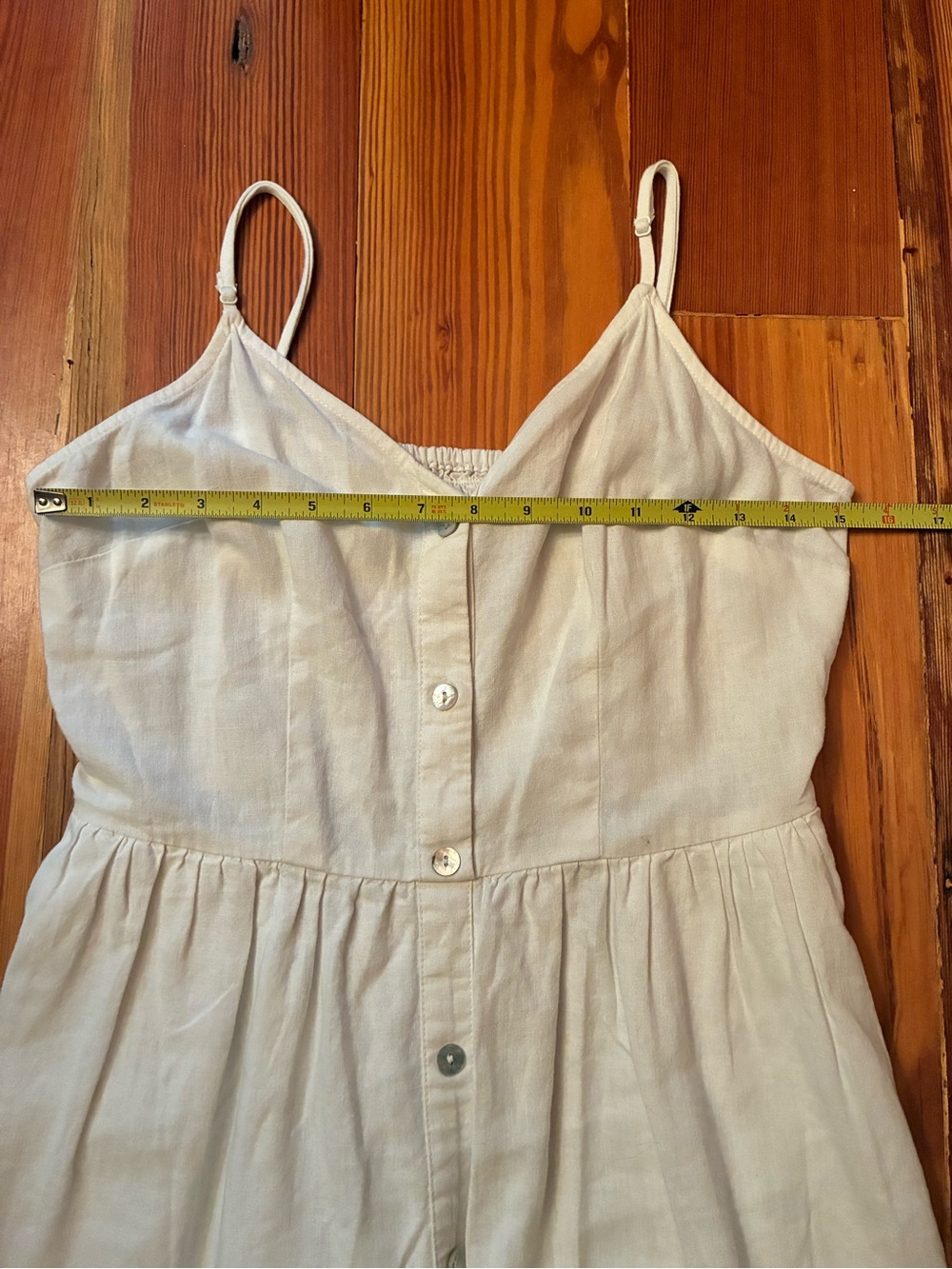 A New Day Women's Linen Blend Button-Front Maxi Dress with Spaghetti Straps Sz S - Picture 6 of 13